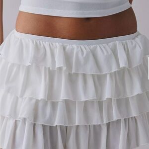 Urban Outfitters White Ruffle Mini Skirt NWT